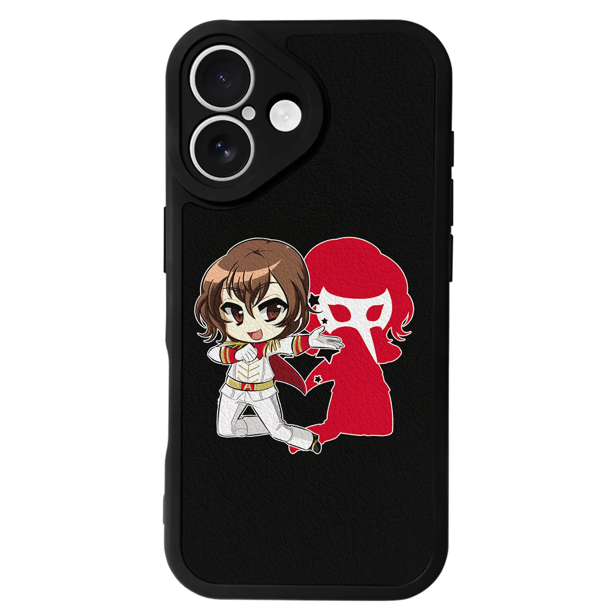 ペルソナ グッズ,明智吾郎 - IPhone 16シリーズ対応 ・ シリコンスマホケース ・ レザー調 ・ 高精度フィット ・ 耐衝撃 ・ ワイヤレス充電対応 ・ 精密カット